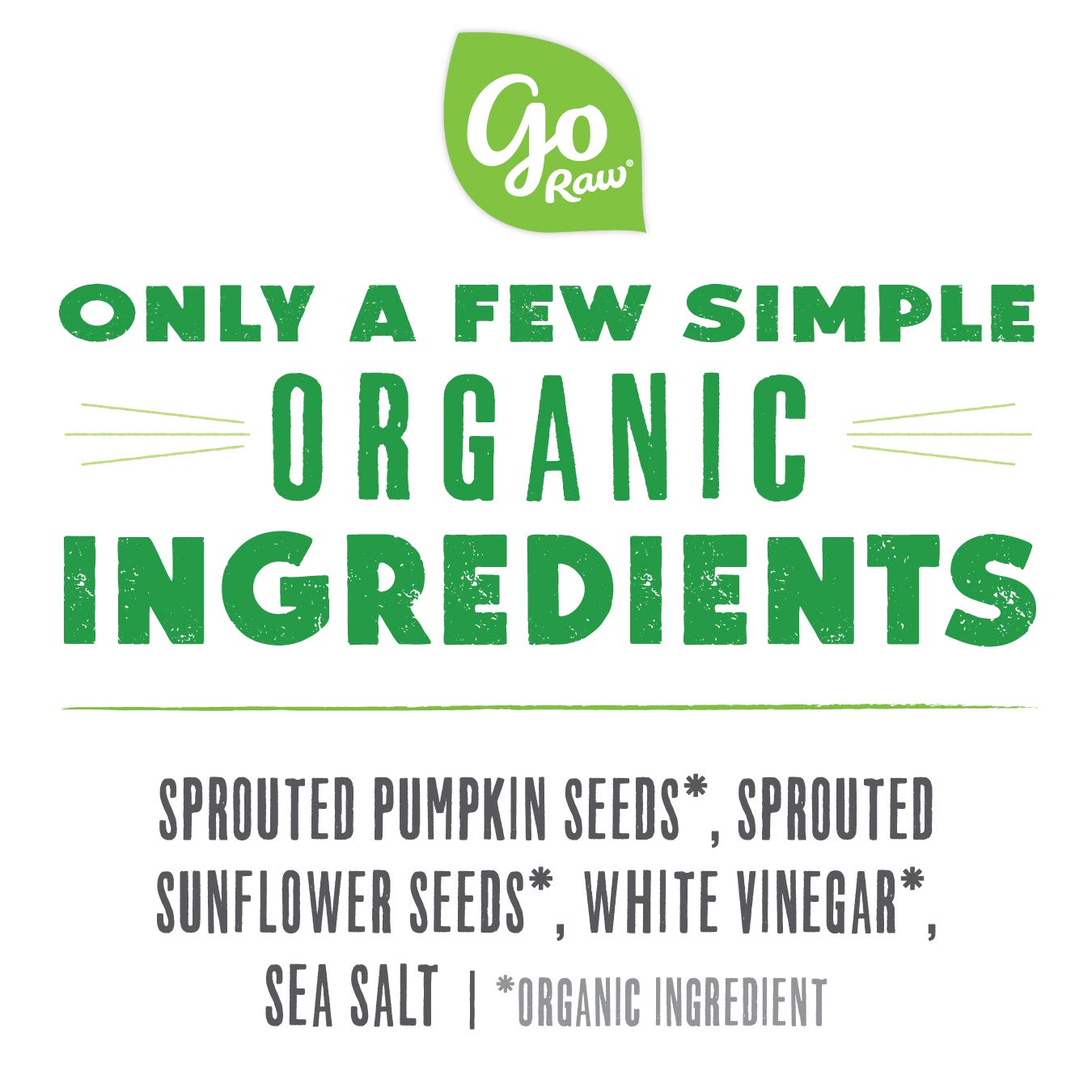 Go Raw Pumpkin & Sunflower Seed Snack Mix, Sea Salt & Vinegar, 4 oz Bags, Pack of 5 - Keto, Vegan, Gluten Free, Organic