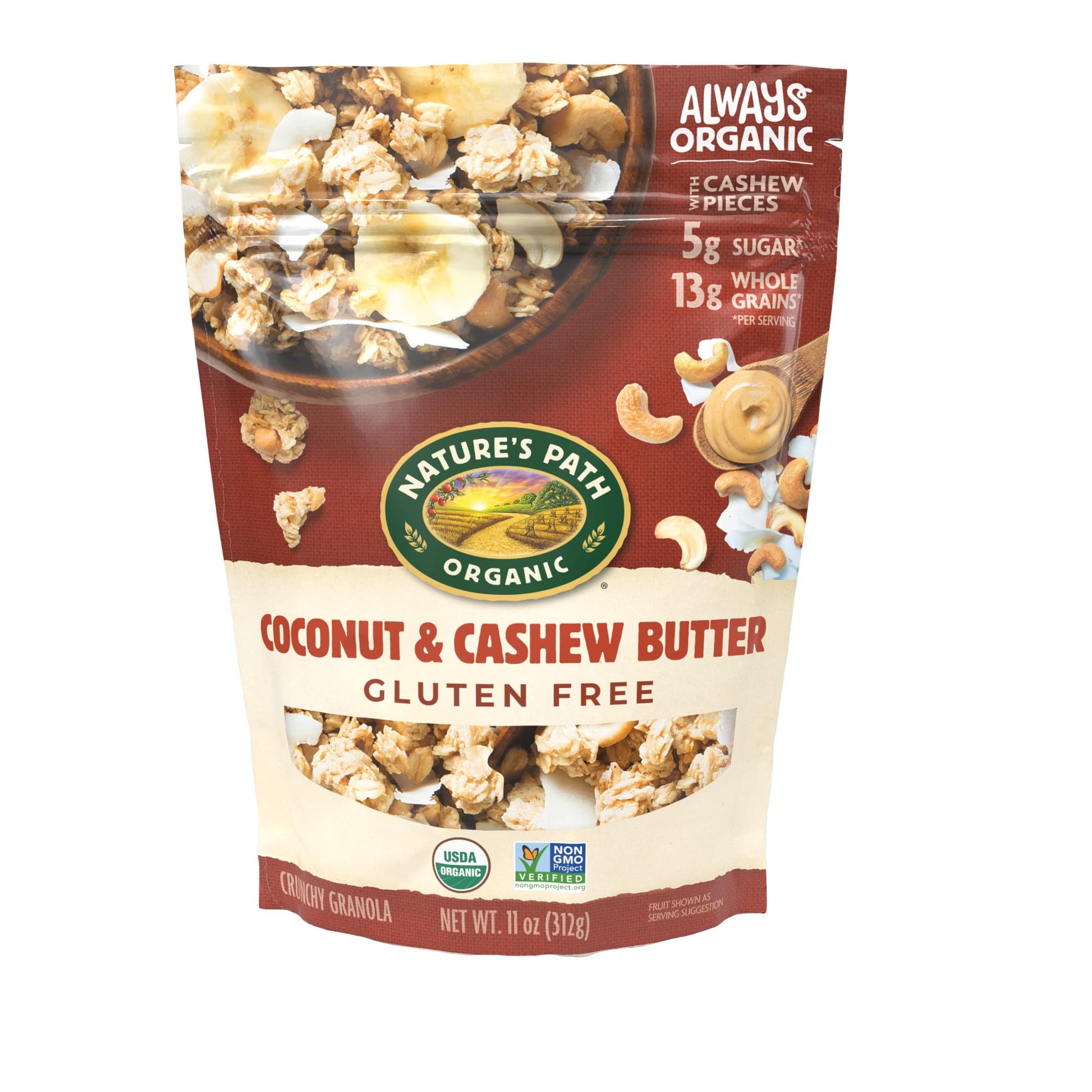 Nature s Path Organic Coconut & Cashew Butter Granola, 11 oz (Pack of 8), Gluten Free, Non-GMO