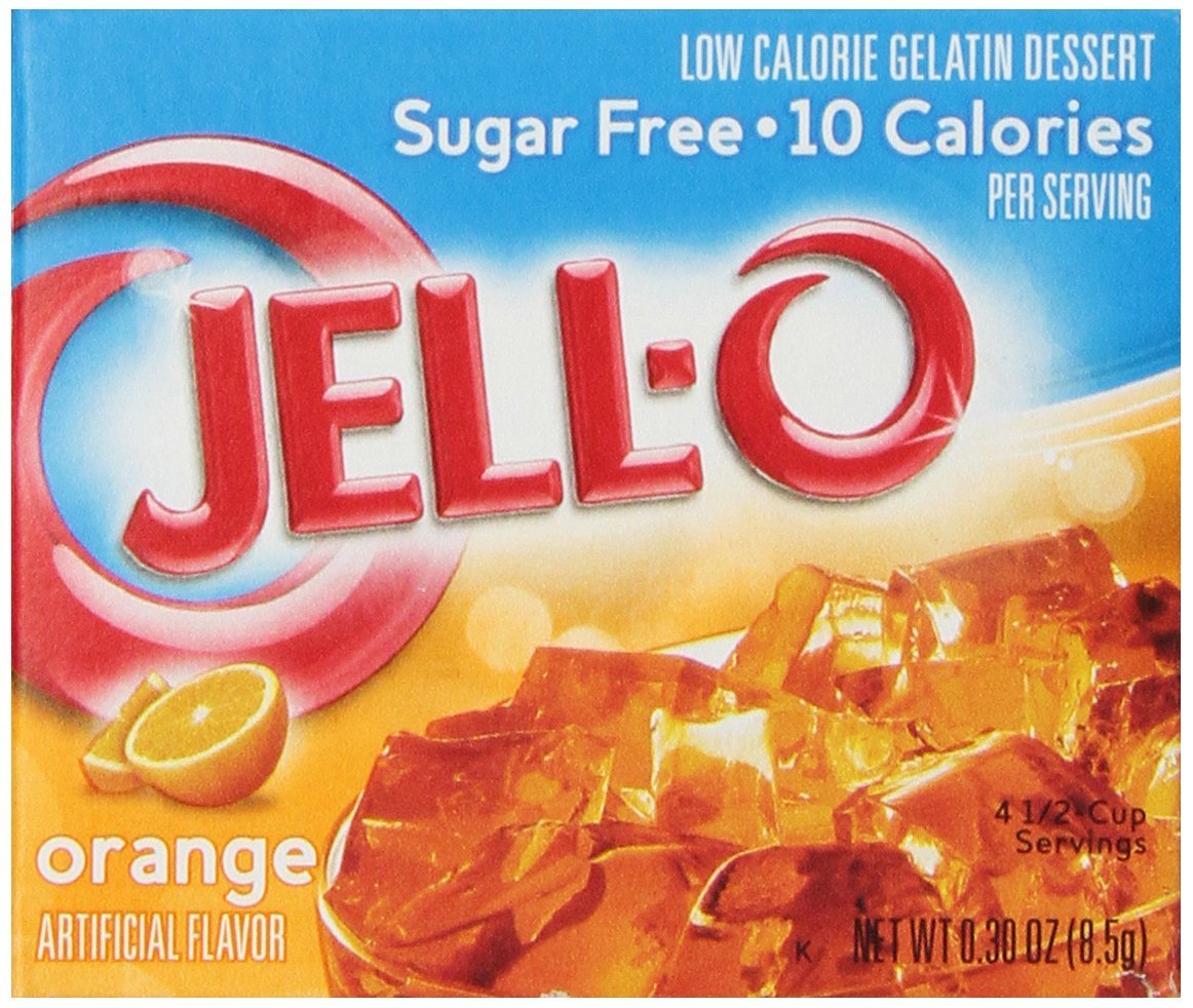 Jell-O Orange Flavor Sugar-Free Gelatin Mix, 0.30 Ounce (8.5G),