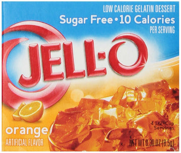 Jell-O Orange Flavor Sugar-Free Gelatin Mix, 0.30 Ounce (8.5G),