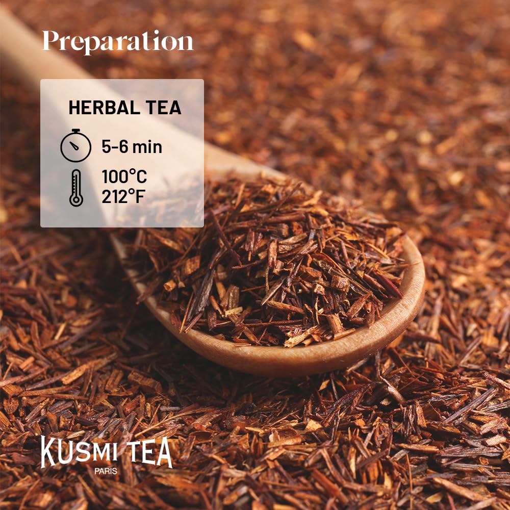 KUSMI TEA Organic Herbal Tea Gift Set - Caffeine-Free Sampler Assortment - 24 Tea Bags - Hibiscus, Chamomile, Rooibos - Model INFU24EBIO