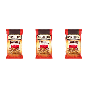 Snyders of Hanover, Seasoned Twisted Pretzel Sticks, 12 Oz Bag (Pack of 3)