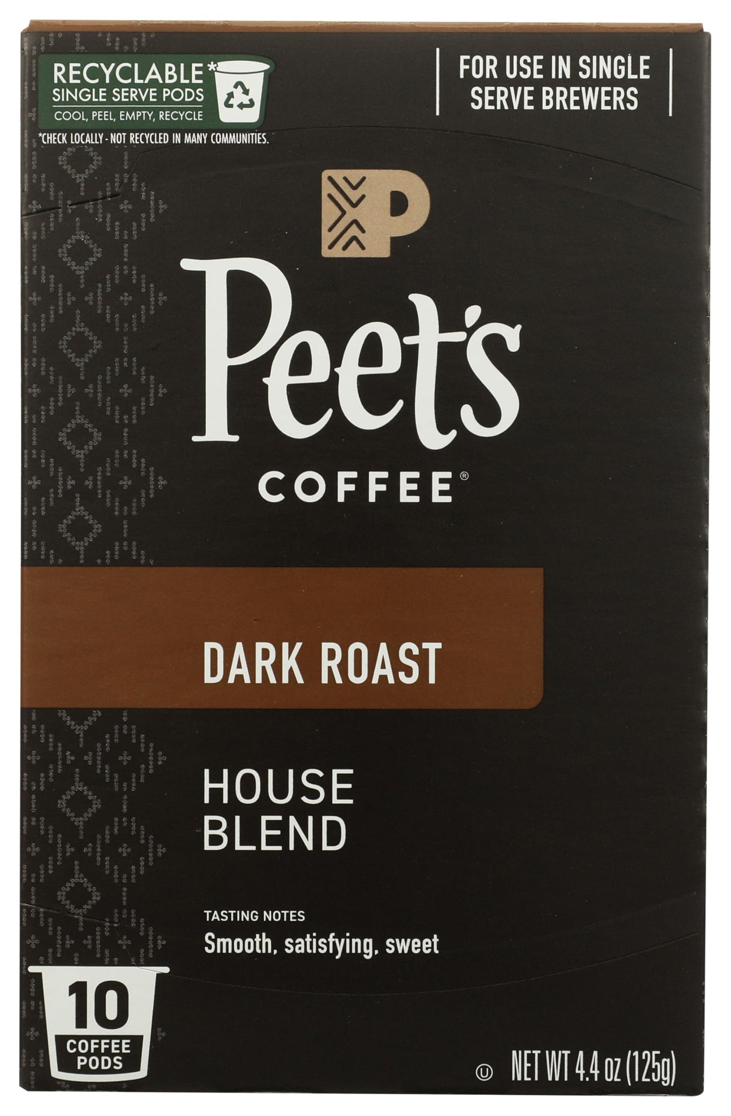 Peets Coffee K Cup Pods, Dark Roast, 10 Count, Compatible with Keurig malt-inspired