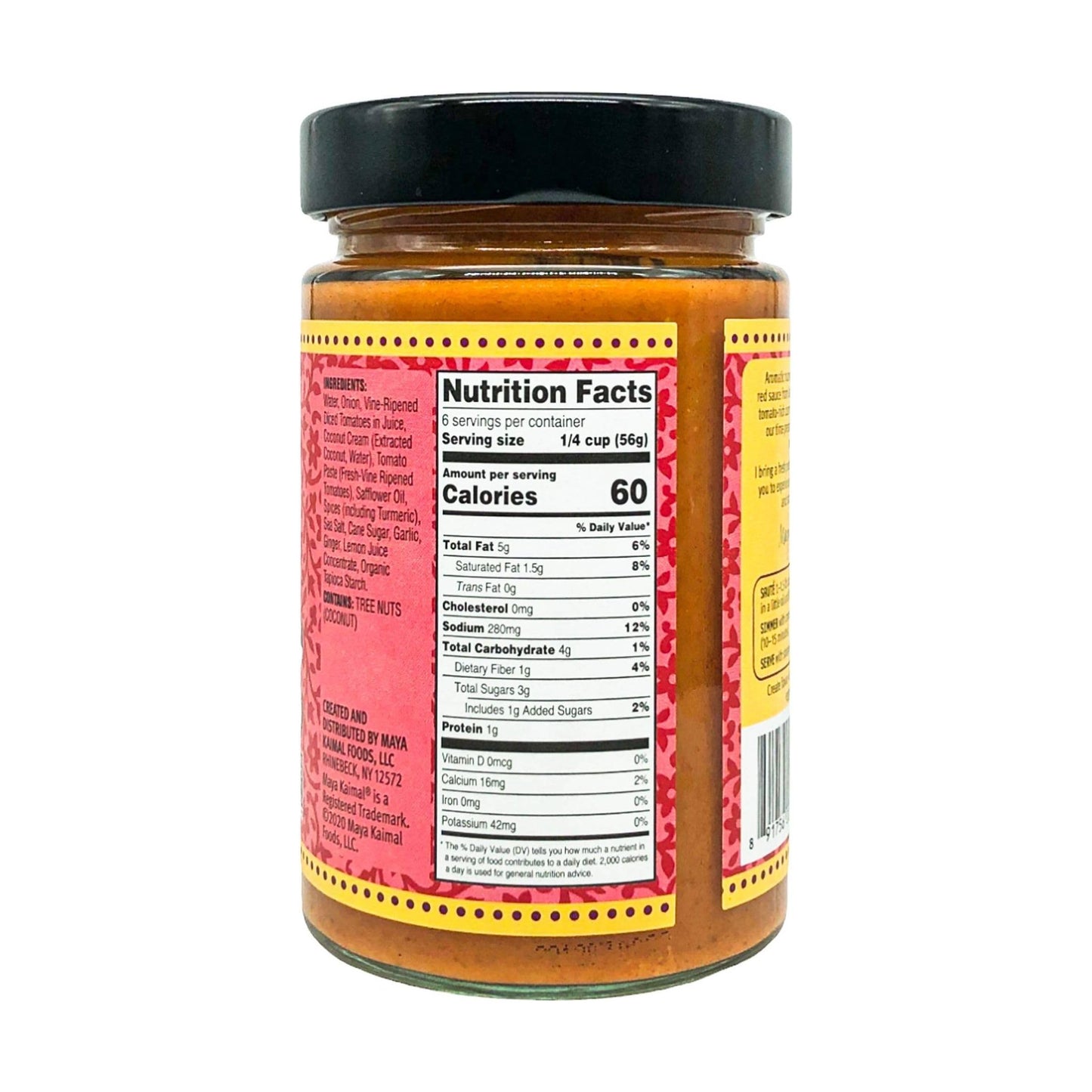 Maya Kaimal Kashmiri Curry Sauce, 12.5 Oz, Mild Indian Simmer Sauce With Tomato And Nutmeg. Vegan, Gluten Free, Non-Gmo Project