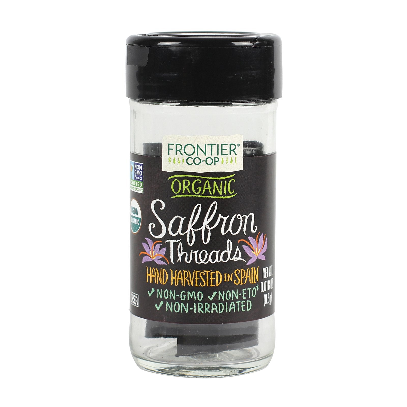 Frontier Co-op Organic Saffron Threads  0.5 grams - Pungent  Delicate Flavor for Cooking
