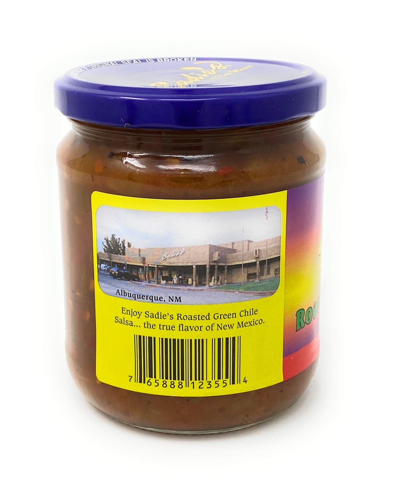 Sadies of New Mexico Roasted Green Chile Hot Salsa 16oz QTY 2