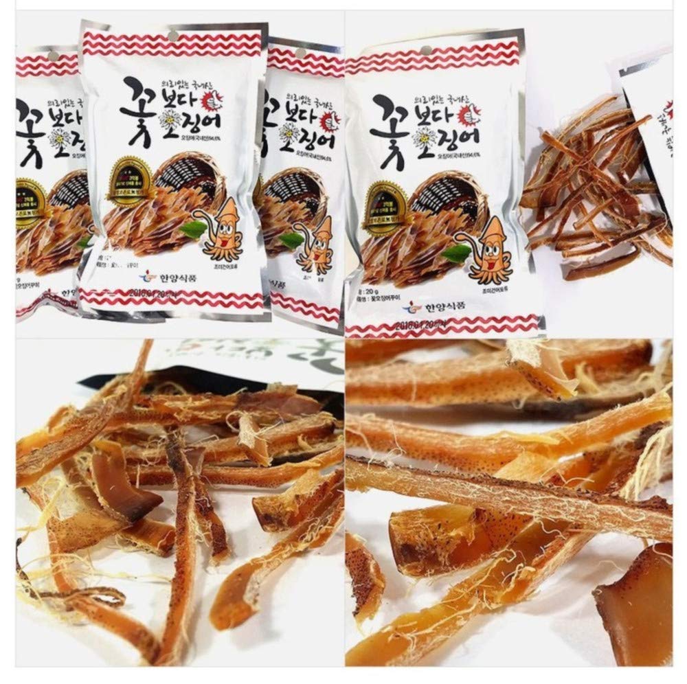 Korea Seasoned Dried Squid Snack Squid Over Flower 15G X 10 Pack ??????