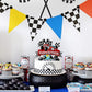 EQ EvaIrisQing Glitter Race Car Cake Topper - Racing Car Theme Party Supplies, Paper Material, Happy Birthday Decor for Boys and Girls