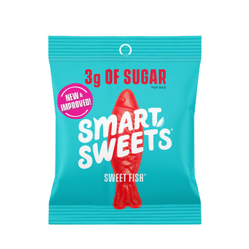 Smartsweets Sweet Fish, Low Sugar Gummy Candy (3G), Low Calorie (130), Gluten-Free -1.8Oz (Pack Of 12) Packaging May Vary