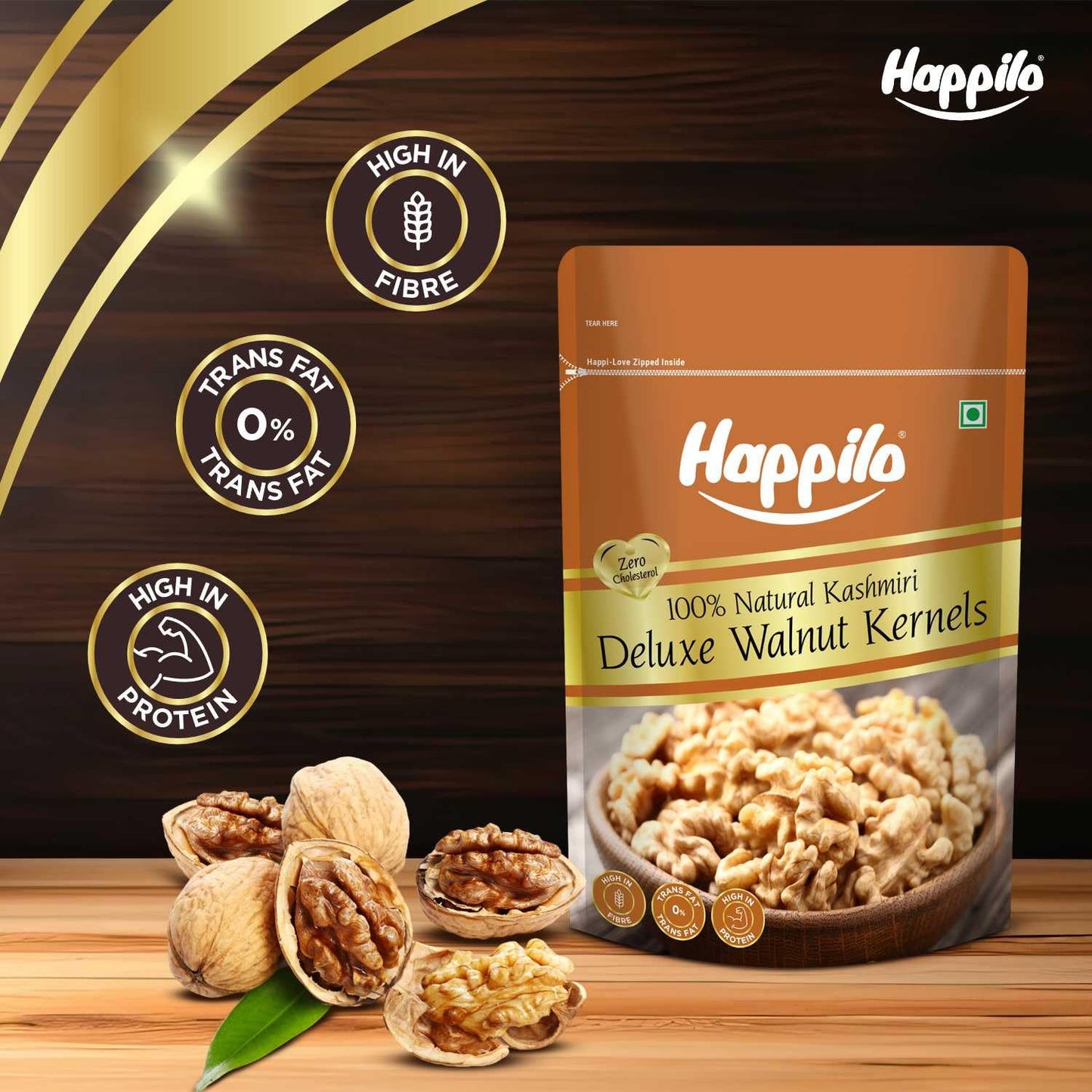 Happilo Deluxe 100% Natural Kashmiri Walnut Kernels, 200G