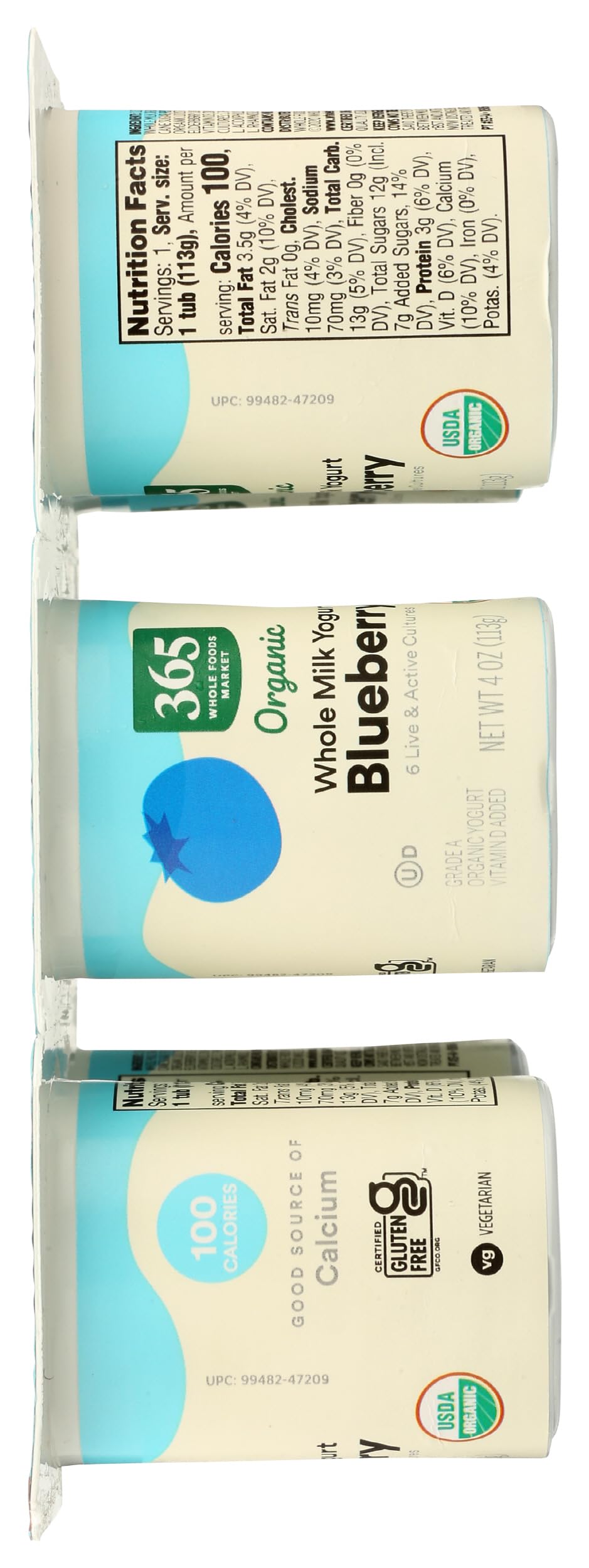 365 Everyday Value OG Blueberry Whole Milk Yogurt, 24 oz