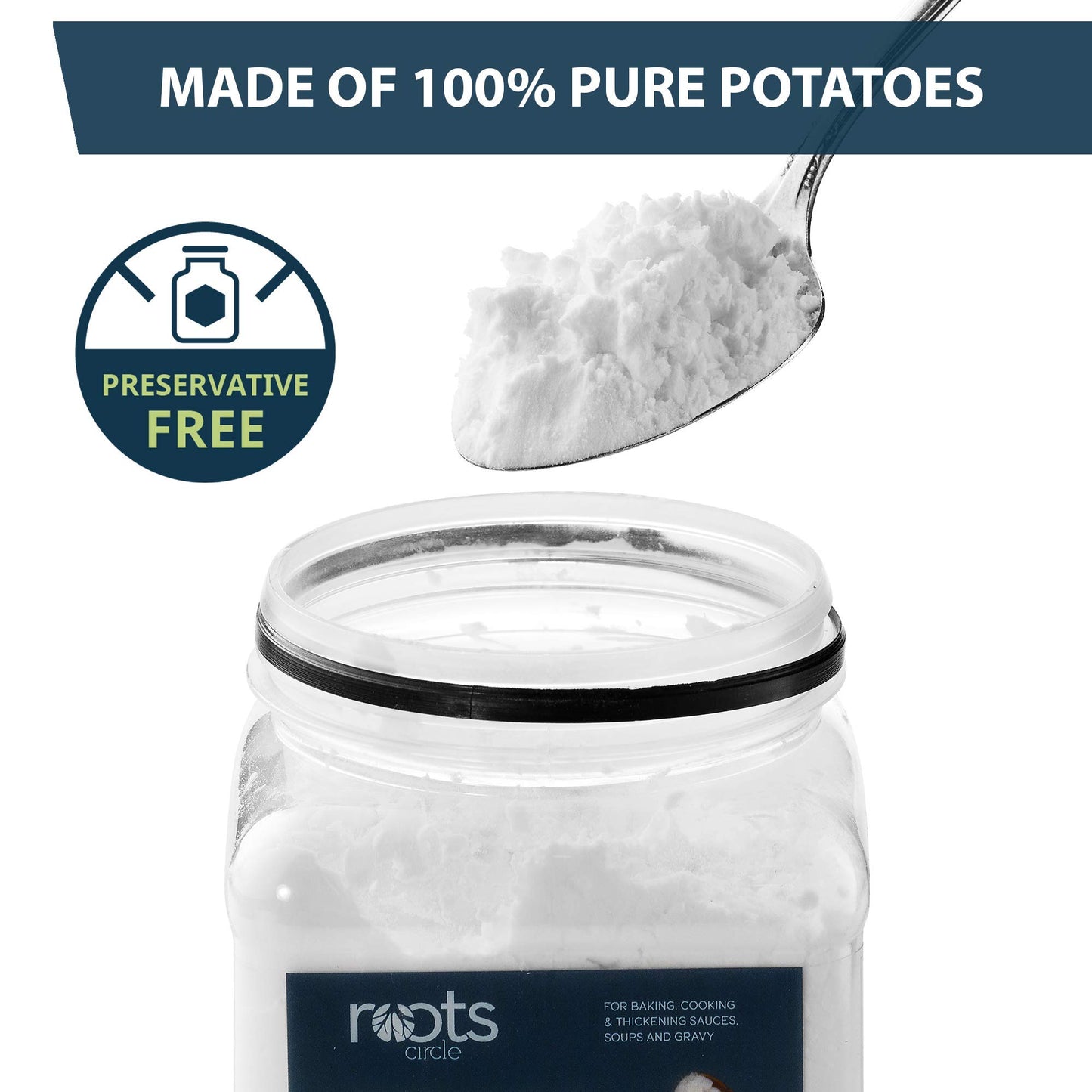 Roots Circle Gluten-Free Potato Starch | 2 Pack Of 21Oz Jars | No Preservatives Or Artificial Ingredients | Kosher For Passover