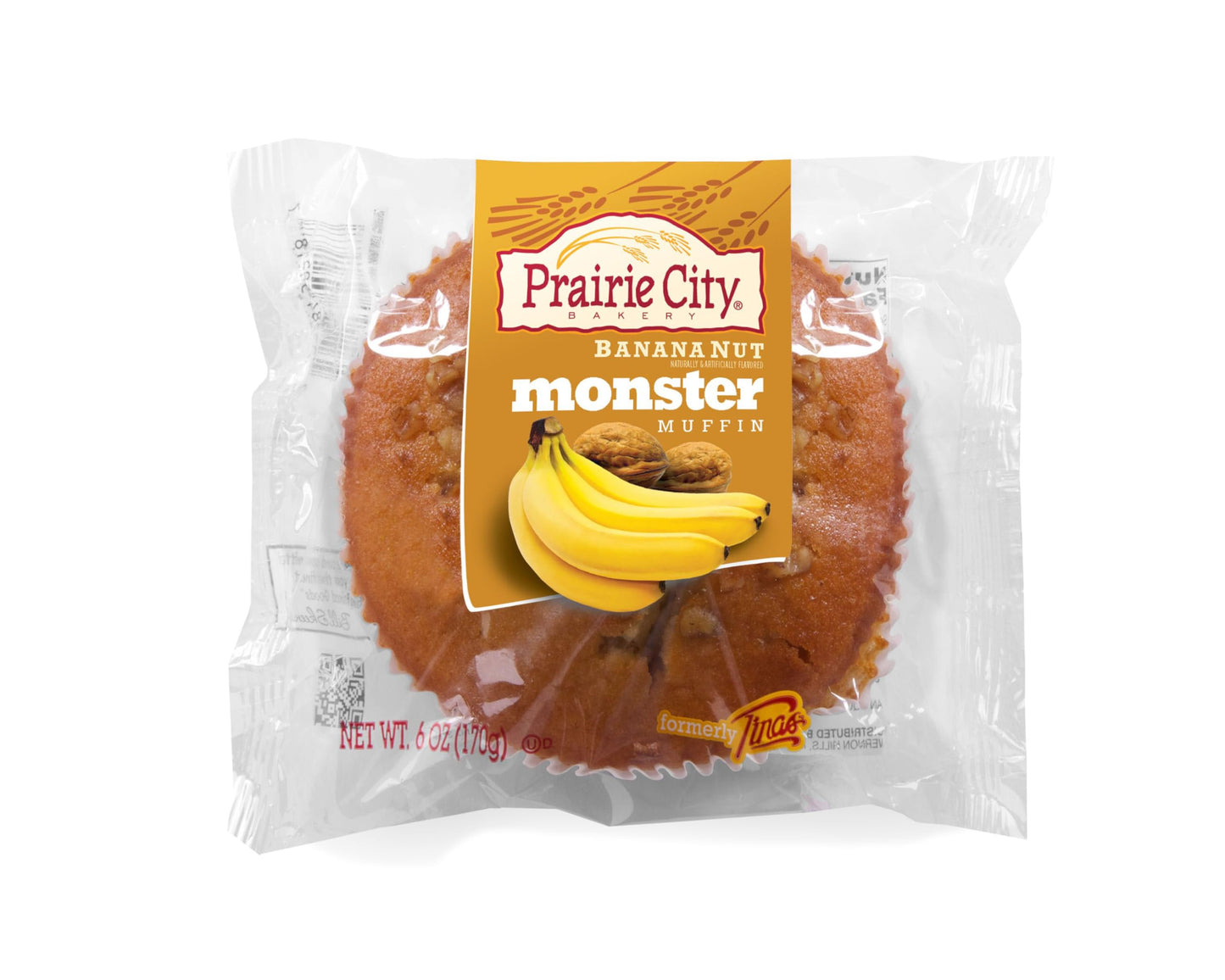 Prairie City Bakery Down Home Individually Wrapped Monster Muffins 6 Ounce Pack Of 12 (Banana Nut, Pack Of 12)