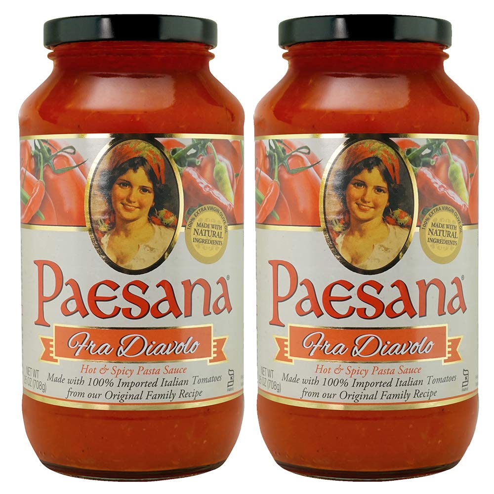 Paesana Traditional Fra Diavolo Pasta Sauce - Gluten Free, Vegan Friendly and made with 100% Imported Italian Tomatoes - Packed 