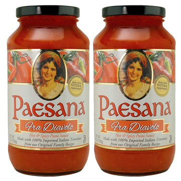 Paesana Traditional Fra Diavolo Pasta Sauce - Gluten Free, Vegan Friendly and made with 100% Imported Italian Tomatoes - Packed 