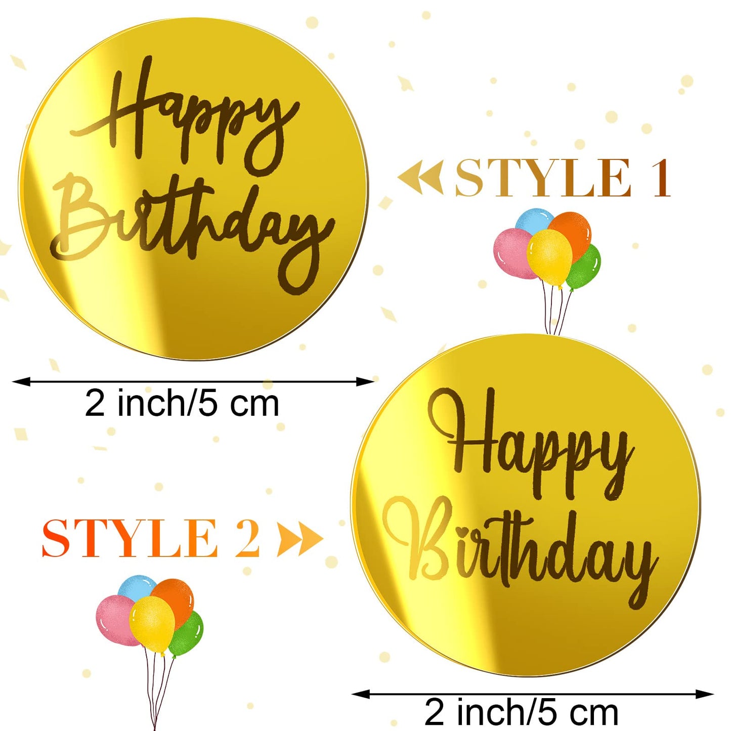 Blulu 20 Pieces Acrylic Cake Toppers Acrylic Mirror Cupcake Disc Acrylic Birthday Cupcake Topper Round Topper Circle Engraved Di