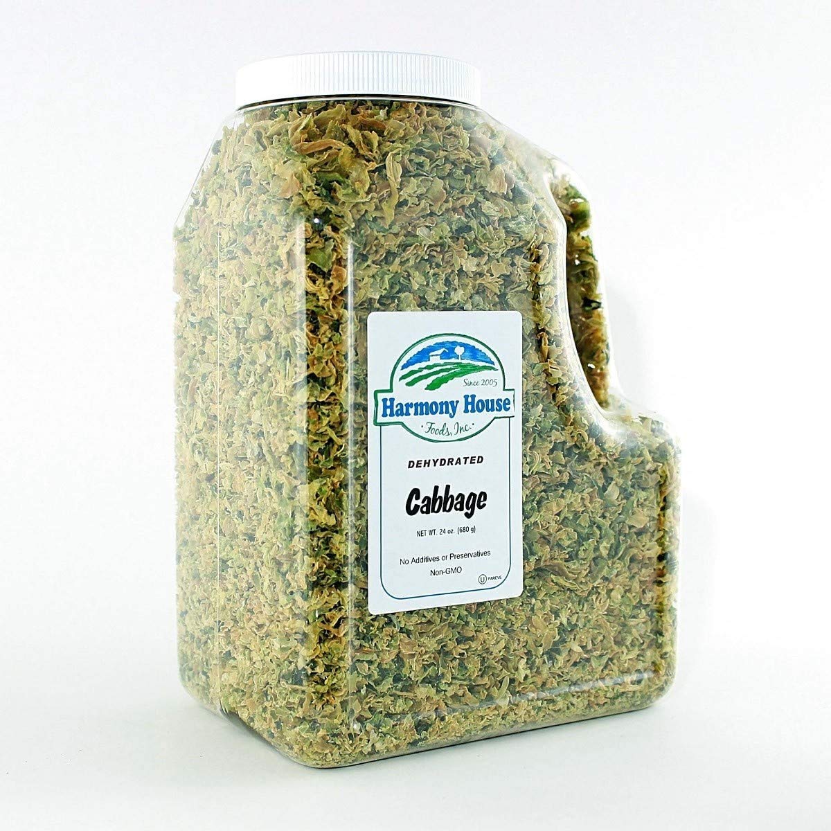 Harmony House Foods Dehydrated Cabbage Flakes - Air Dried Vegetables For Soup And Cooked Dishes, Great For Camping, Survival, And Backpacking, 24 Ounces