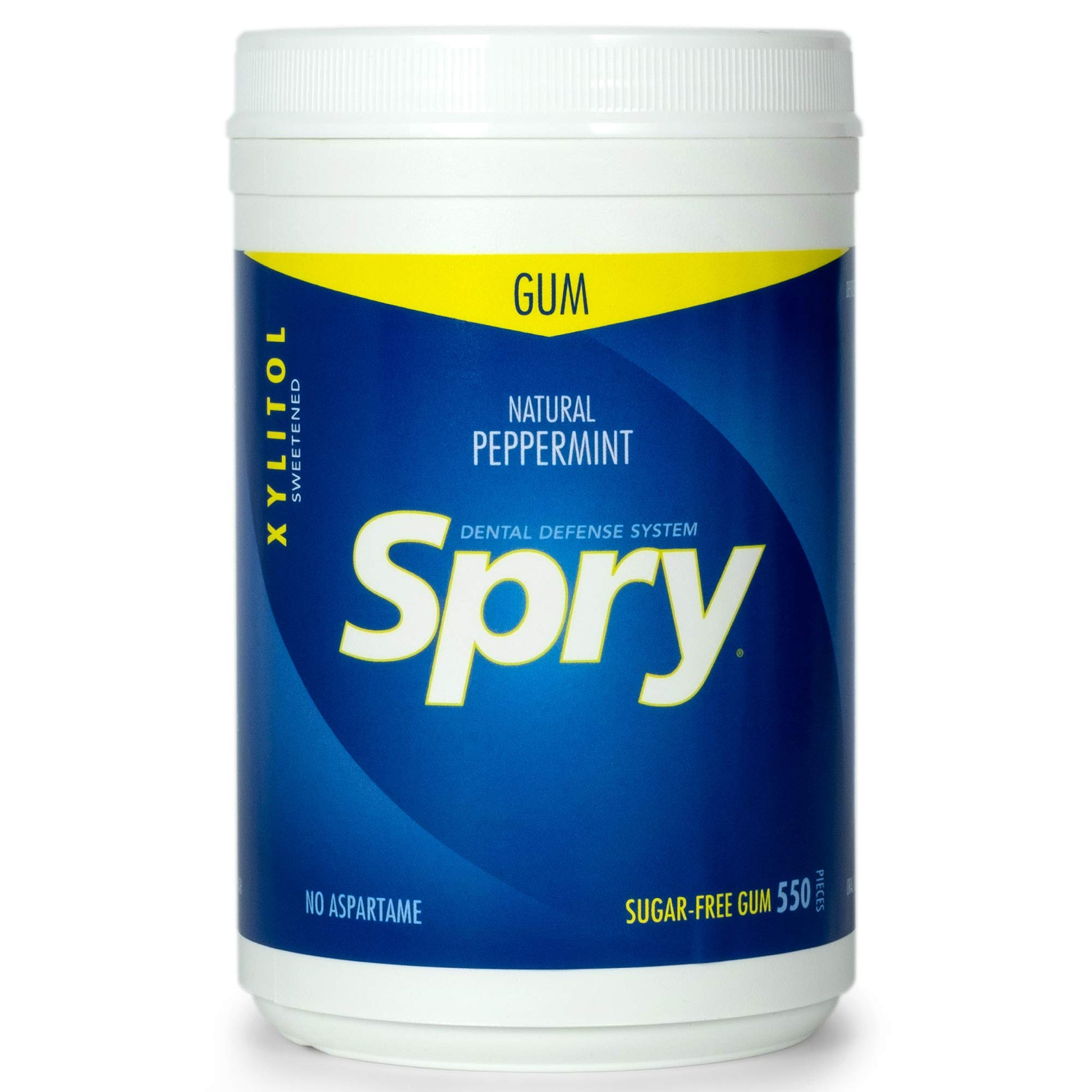 Spry Xylitol Chewing Gum - Aspartame-Free, Sugar-Free, Non-GMO, 550 Count (Pack of 3), Green