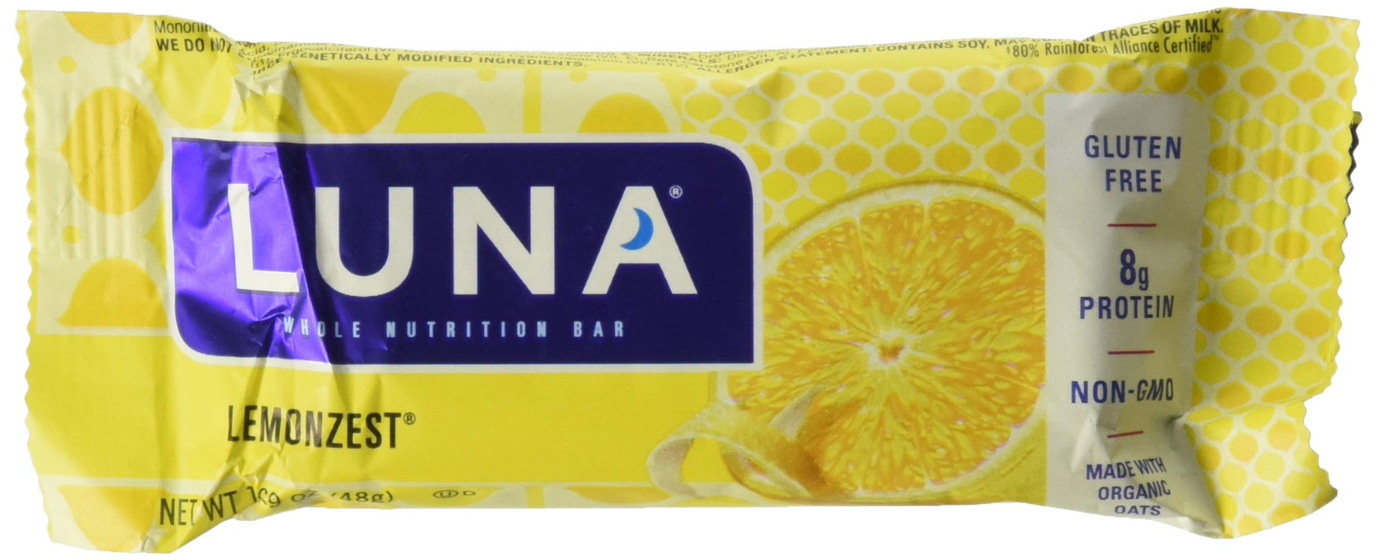 Clif Bar LUNA BAR,OG3,LEMON ZEST, 1.69 OZ
