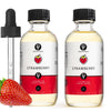 Dolce Flav Strawberry Extract - Oil-Soluble, Sugar-Free, Concentrated Berry Flavor, 2 Ounce, Includes Measured Dropper, Pack of 2