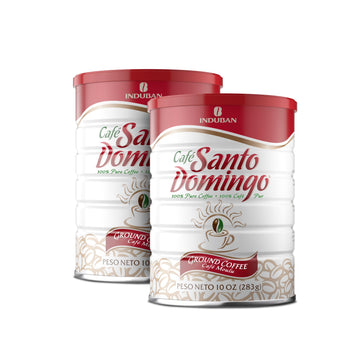 Caf   Santo Domingo, 10 oz Can, Ground Coffee, Medium Roast - Product from the Dominican Republic (Pack of 2)