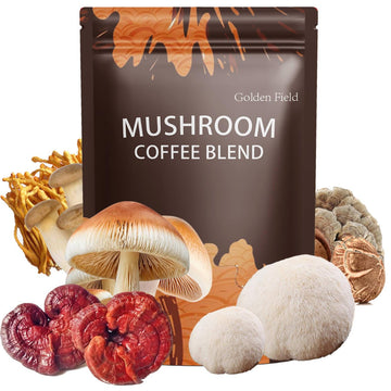 Mushroom Coffee 6 Adaptogenic Mushrooms USDA Organic Instant Coffee MCT Oil USA Grown Better Energy, Focus, Digestion, Immunity 