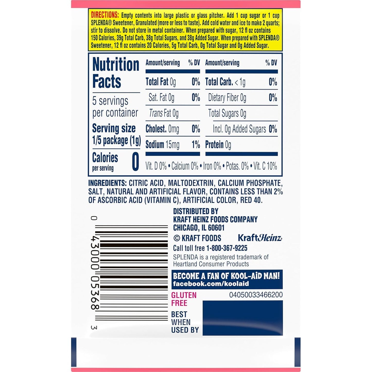 Kool-Aid Unsweetened Watermelon Drink Mix - 15 Packets, 0.15 Ounce Each