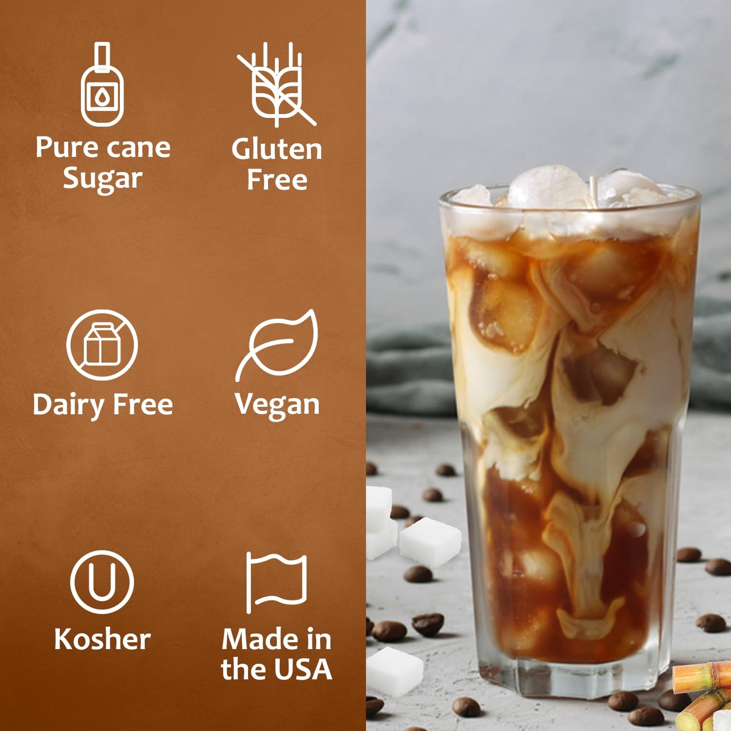 Syruvia Cane Sugar Sweetener Syrup - Cane Sugar Sweetener Coffee Syrup Flavor, 25.4 Fl Oz, Kosher, Gluten Free, Perfect For Coff