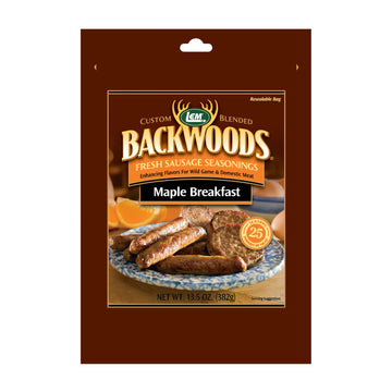 Lem Products Backwoods Maple Breakfast Fresh Sausage Seasoning, Ideal For Wild Game And Domestic Meat, Seasons Up To 25 Pounds Of Meat, 13.5 Ounce Packet