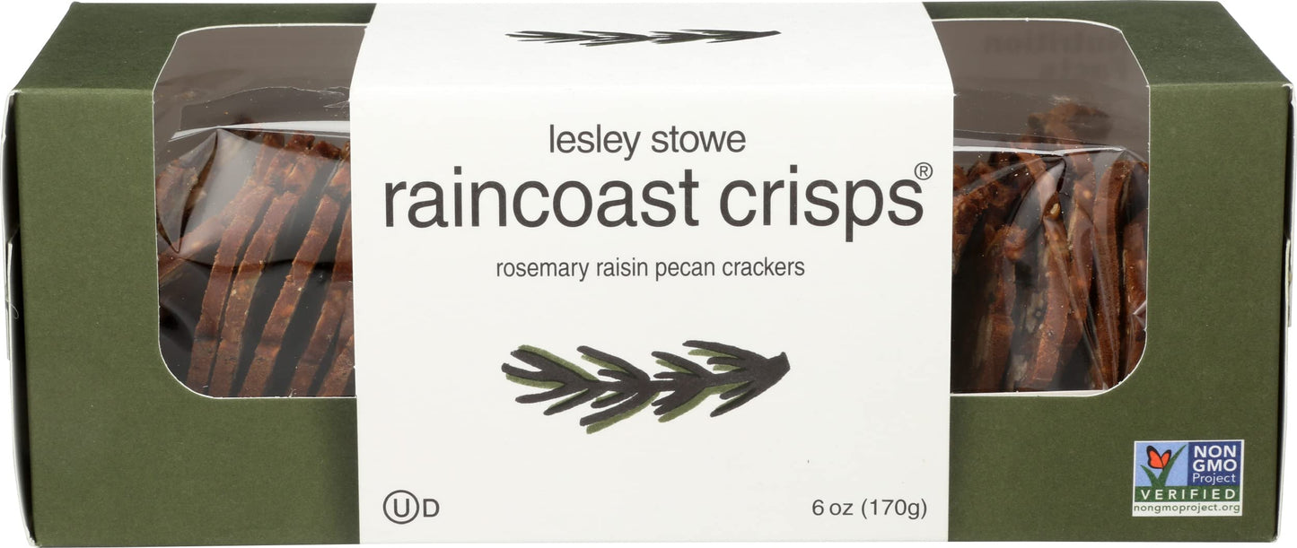 Raincoast Crisps Leslie Stowe, Rosemary Raisin Pecan Crackers, 5.3 Ounces