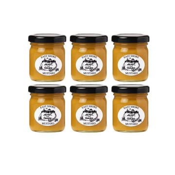 EASTSHORE Sweet & Tangy Mustard - Gourmet Dipping Mustard, 6 Pack of 1.4 oz Mini Jars, No Salt Added, Perfect for Travel & Gift Baskets