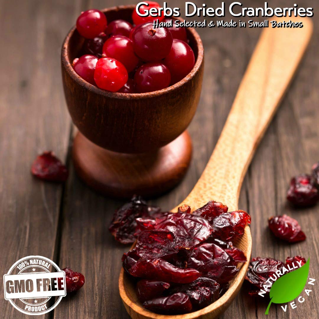 GERBS Dried Cape Cod Cranberries 4 LBS. | Freshly Dehydrated Re-sealable Bulk Bag | Top 14 Food Allergy Free | Sulfur Dioxide Fr