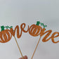 24Pcs Orange Glitter Pumpkin One Cupcake Toppers, Little Pumpkin 1St Birthday Cupcake Toppers One Pumpkin Cupcake Picks For Firs