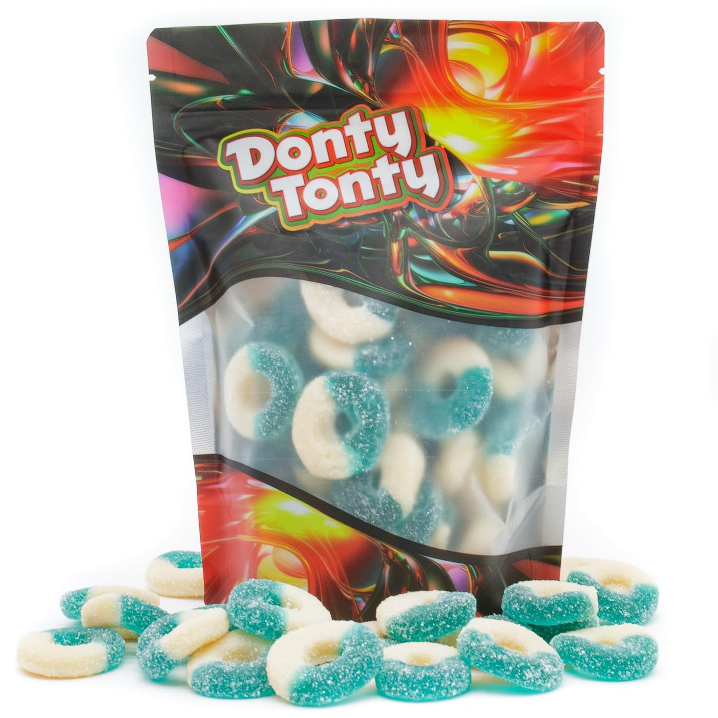 Gummy Candy Bulk Blue Raspberry Rings 5 Lb - Soft And Chewy Gummies In Resealable Bag, Light Sugar Coated, Gluten Free