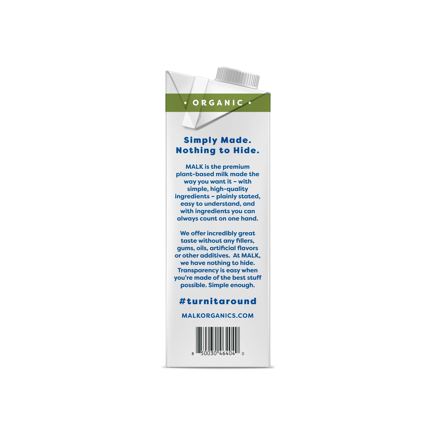 MALK Shelf Stable Organic Unsweetened Almond Milk - 32 Fl oz - Non GMO - Gum Free  No Fillers  Oil Free