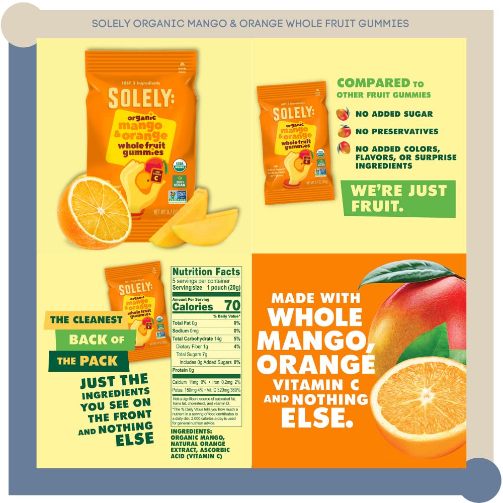 Empire Mercante Healthy Gummies Set with Healthy Recipe Book fit with Solely Fruit Gummies 4pck Variety (Mango, Mango and Orange