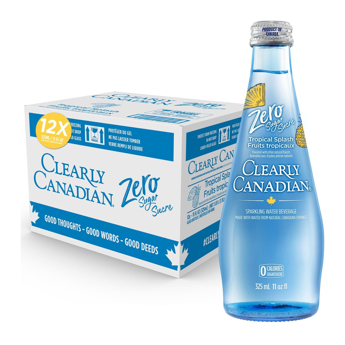 Clearly Canadian Sparkling Water Beverage, Zero Sugar, Zero Calories, 12 Pack (11 Fl Oz each)
