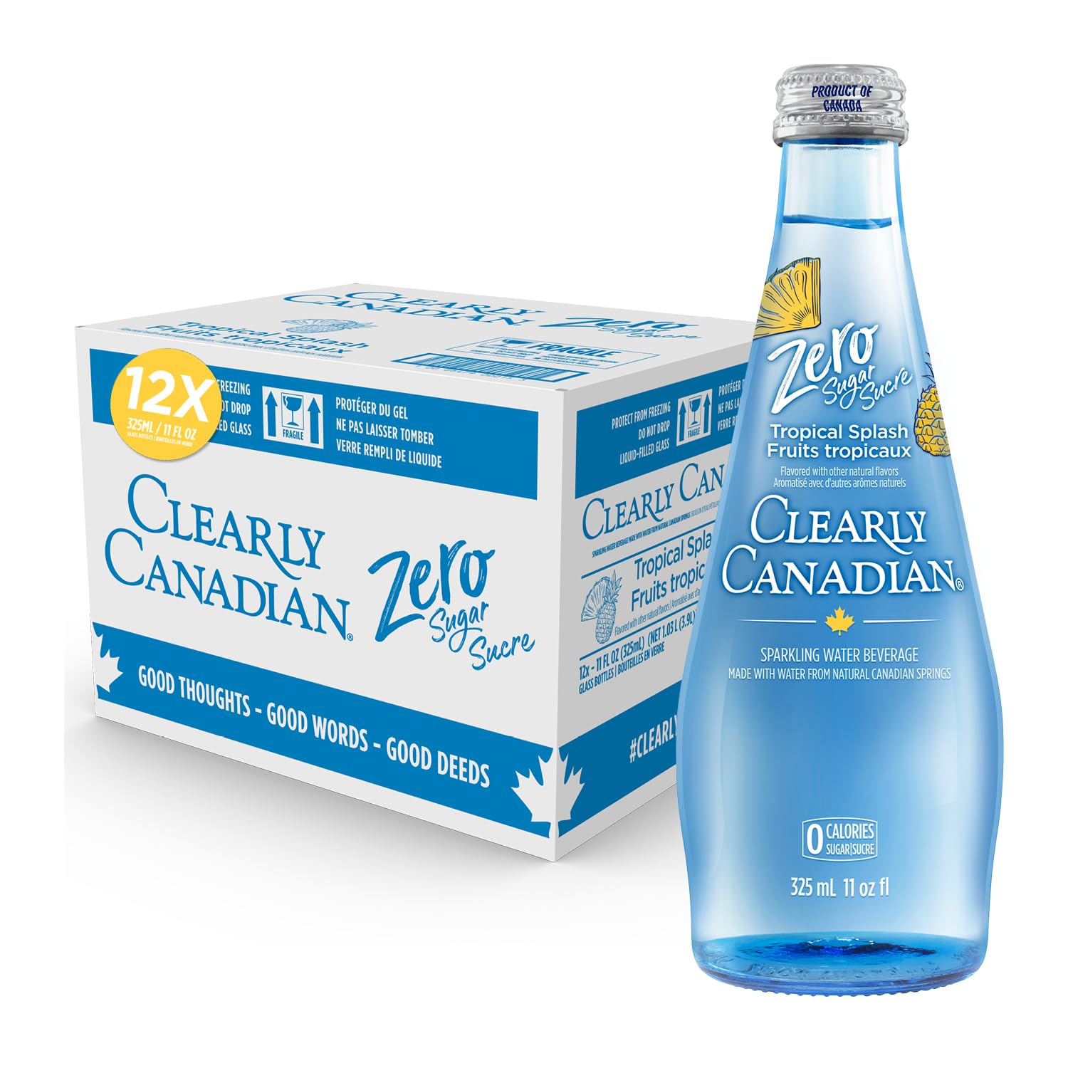 Clearly Canadian Sparkling Water Beverage, Zero Sugar, Zero Calories, 12 Pack (11 Fl Oz each)