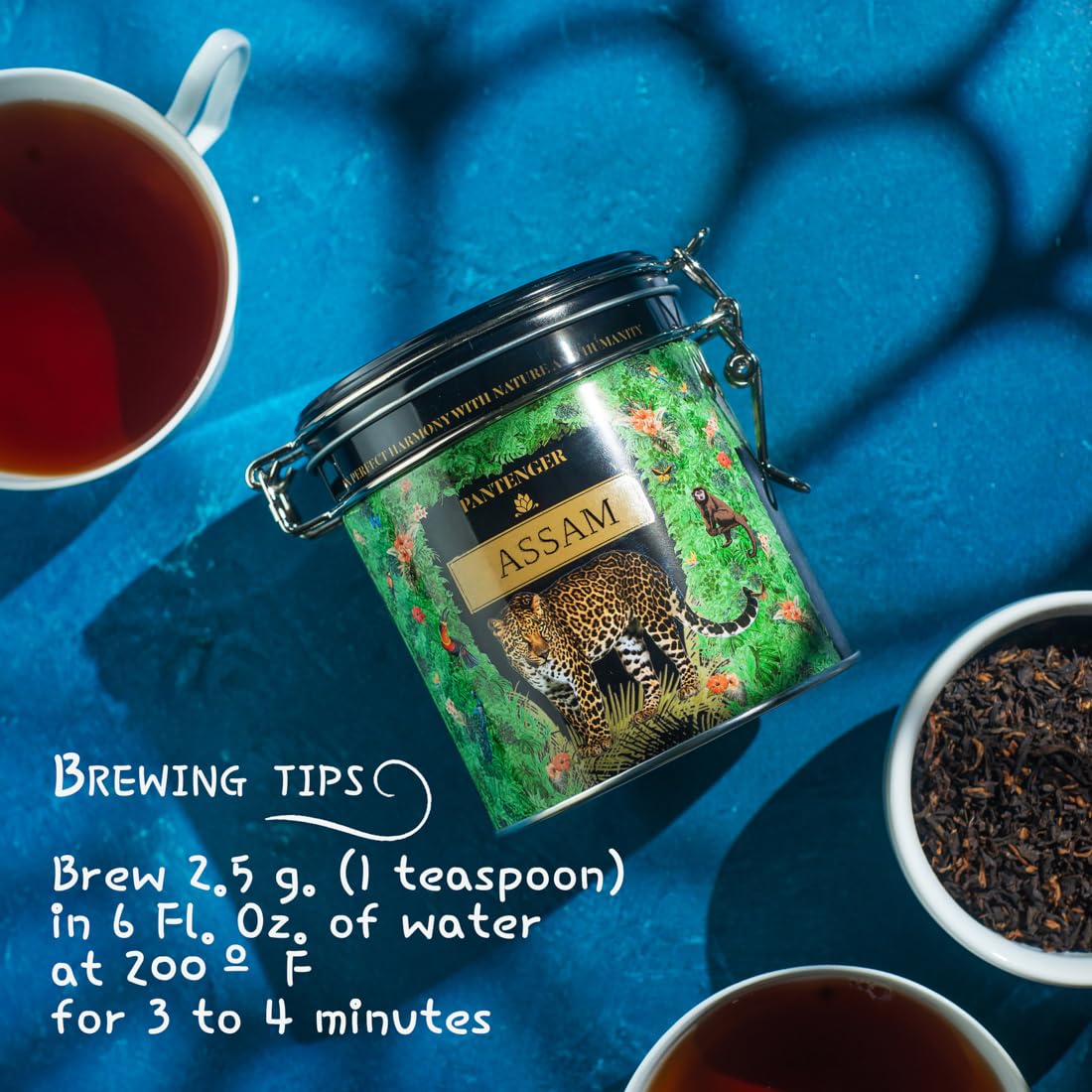 Pantenger Assam Tea Loose Leaf. Second Flush. Organic Black Tea 3.5 Oz (50 Servings). High Quantity Of Golden Tippys. Indian Tea