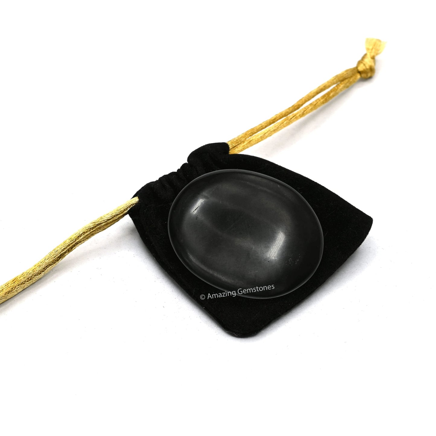 Shungite Palm Stone - Massage Worry Stone For Natural Body Chakra Balancing, Reiki Healing And Crystal Grid