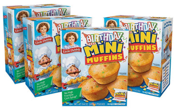 Little Debbie Birthday Cake Mini Muffins, 4 Boxes, 20 Mini Muffin Pouches, 8.44 Ounce (Pack of 4)