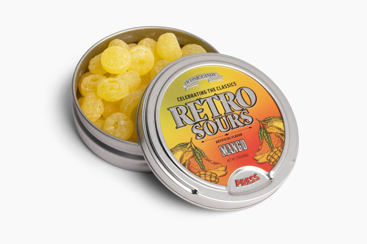 Retro Sours | Hard Tangy Candy | Brought To You By Iconic Candy (1, Mango)