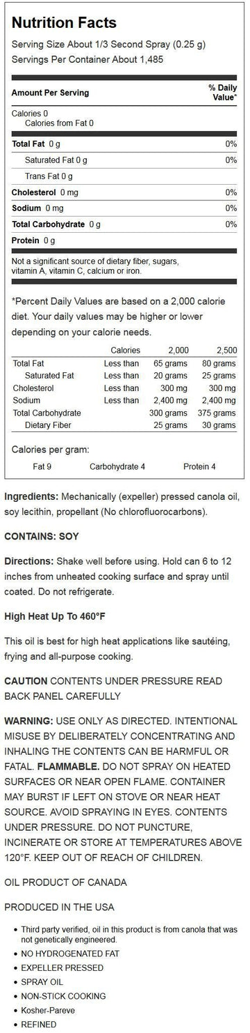 Spectrum Naturals Canola Oil Spray -- 16 Fl Oz