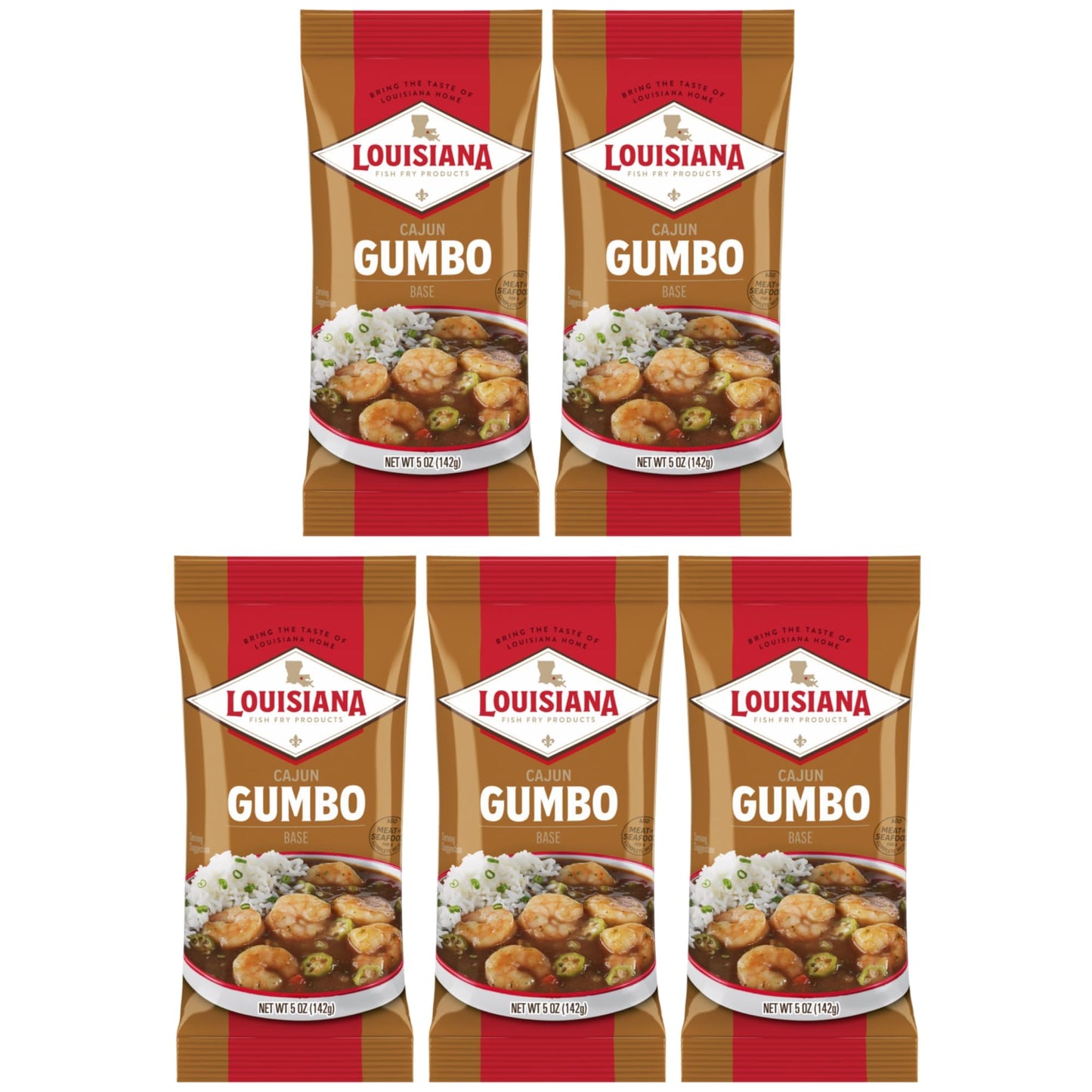 Louisiana Base Gumbo 5 Ounce (Pack Of 5) - Authentic Delicious Gumbo - Just Add Your Choice Of Meat And Or Seafood - Bring The T