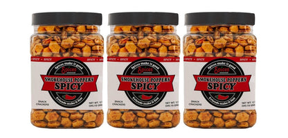 Smokehouse Crackers Poppers Seasoned Oyster Crackers, 12 oz. jars, 3 ct. All Spicy