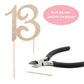 Crystal Creations 13 Cake Topper - Premium Rose Gold Metal, Sparkly Rhinestone Decoration, 1 Count, Model 8541798392