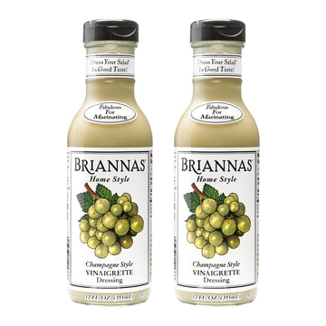 BRIANNAS Champagne Vinaigrette Dressing - Gluten Free & Kosher - 12 oz. Bottles - 2 Pack