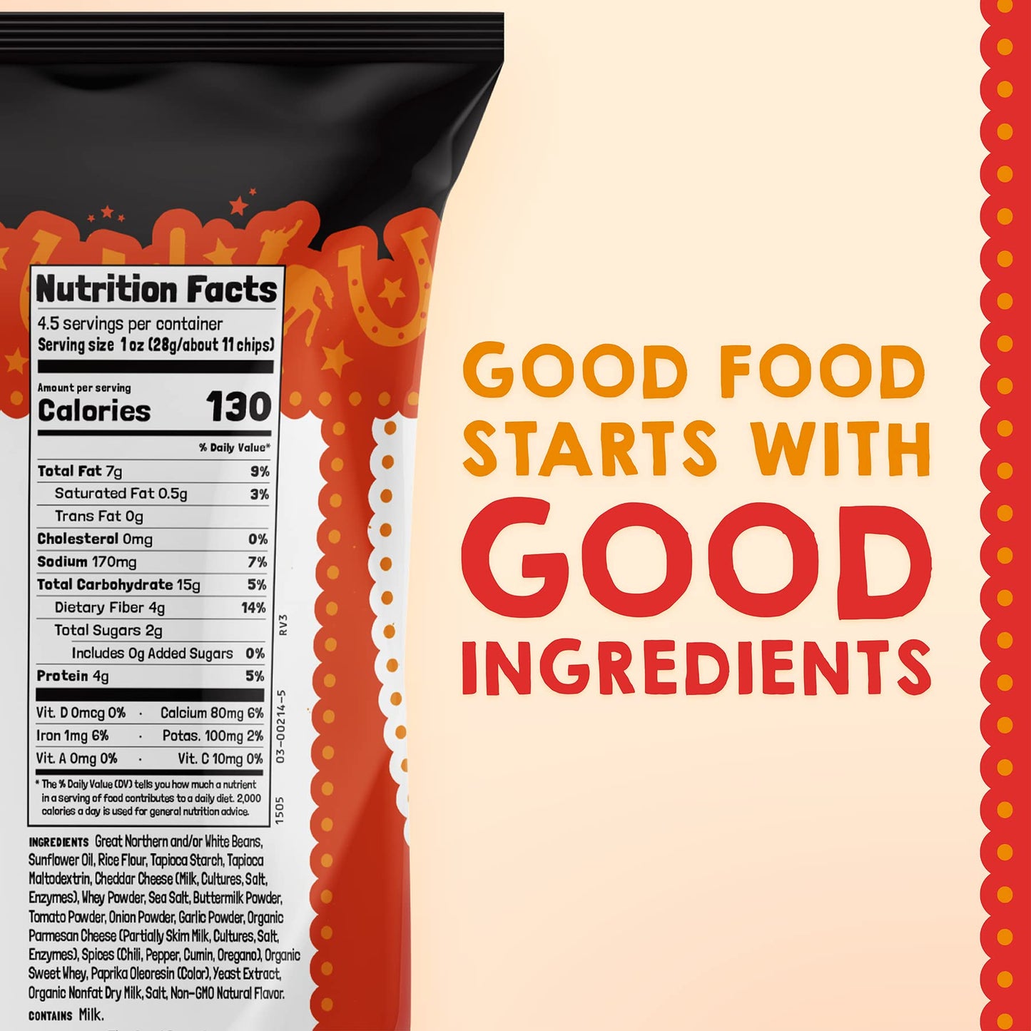 Beanitos White Bean Chips - Nacho Nation - (6 Pack) 4.5 oz Bag - White Bean Tortilla Chips - Vegetarian Snack with Good Source o