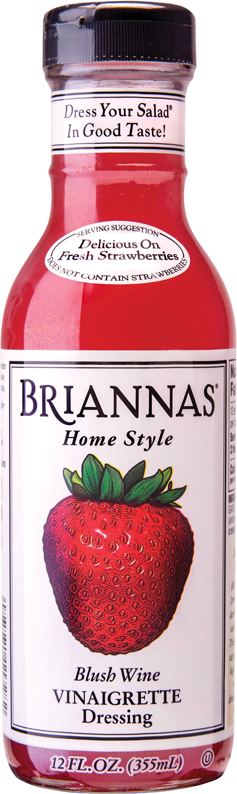 BRIANNAS Home Style Blush Wine Vinaigrette Dressing - Gluten Free, Kosher, Vegan - 12 oz. Bottle - Model 027271117282