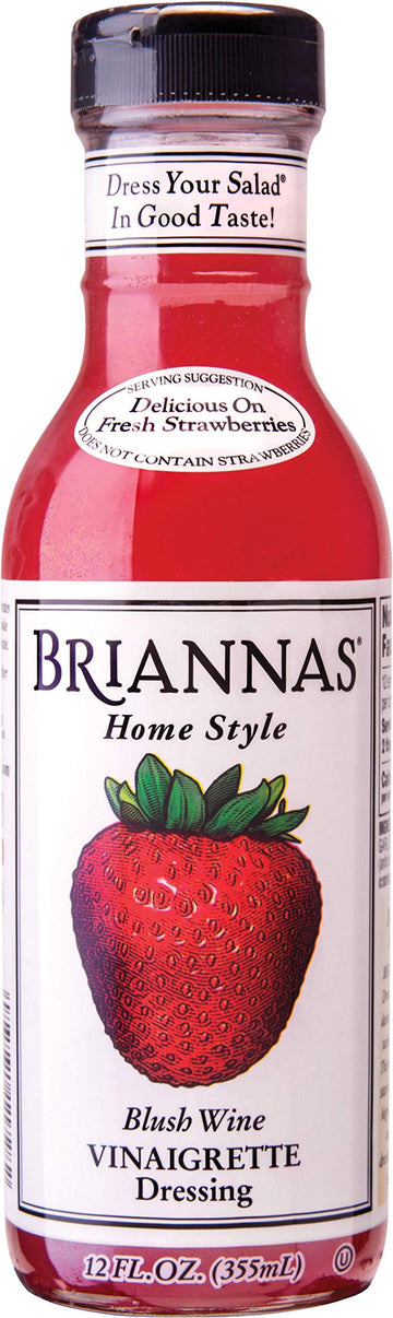 BRIANNAS Home Style Blush Wine Vinaigrette Dressing - Gluten Free, Kosher, Vegan - 12 oz. Bottle - Model 027271117282